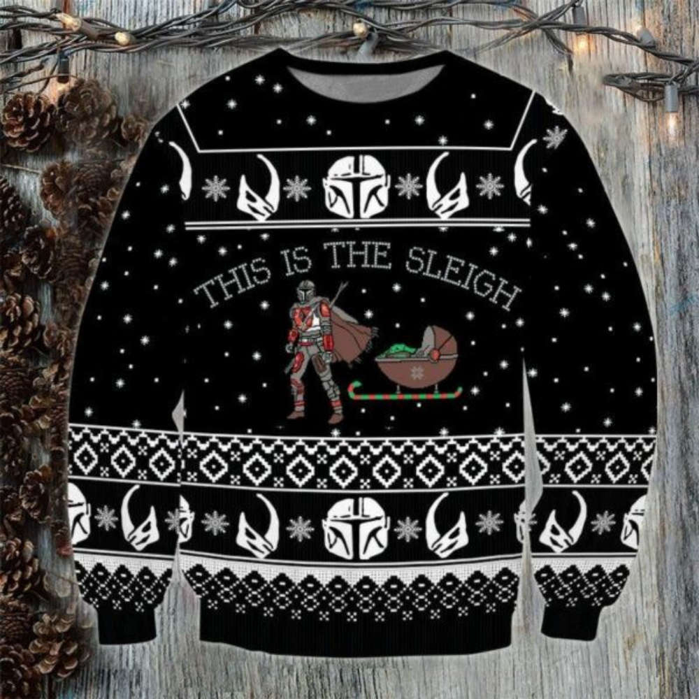 Star Wars This Is The Sleight Baby Yoda Ugly Sweater, Christmas gift, Star Wars This Is The Sleight Baby Yoda Ugly Christmas Sweater