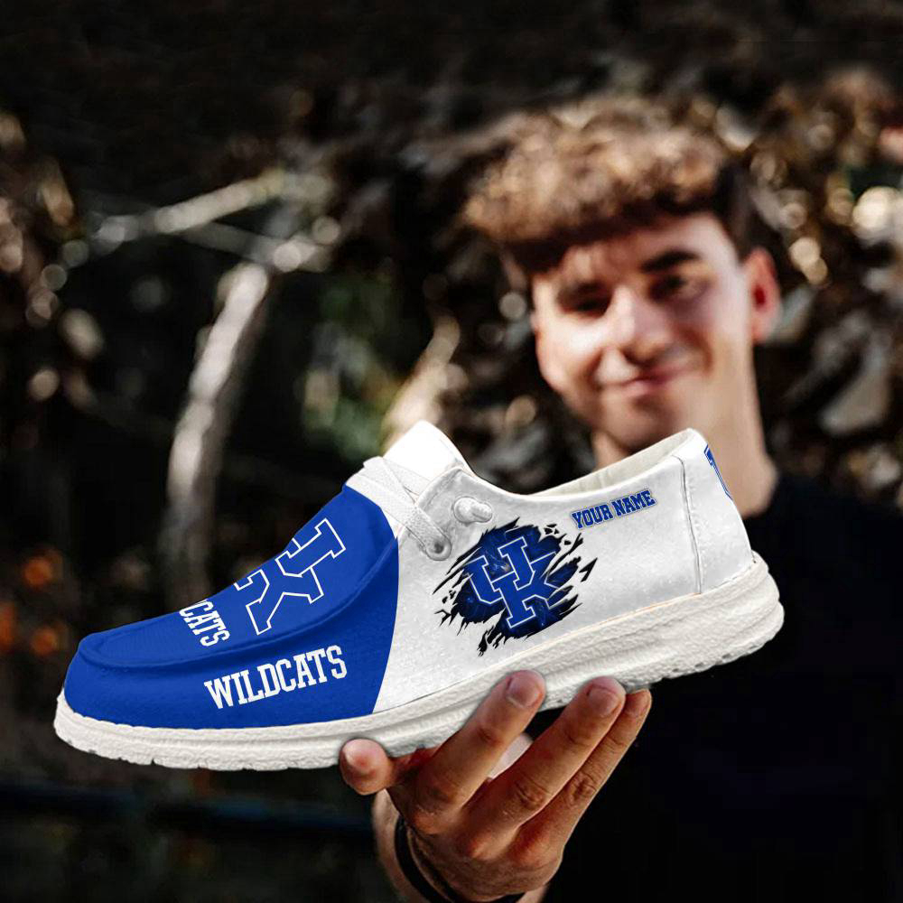 Kentucky Wildcats NCAA Personalized Hey Dude Sports Shoes – Custom Name Design Perfect Gift For Fans – 1stShark Exclusive