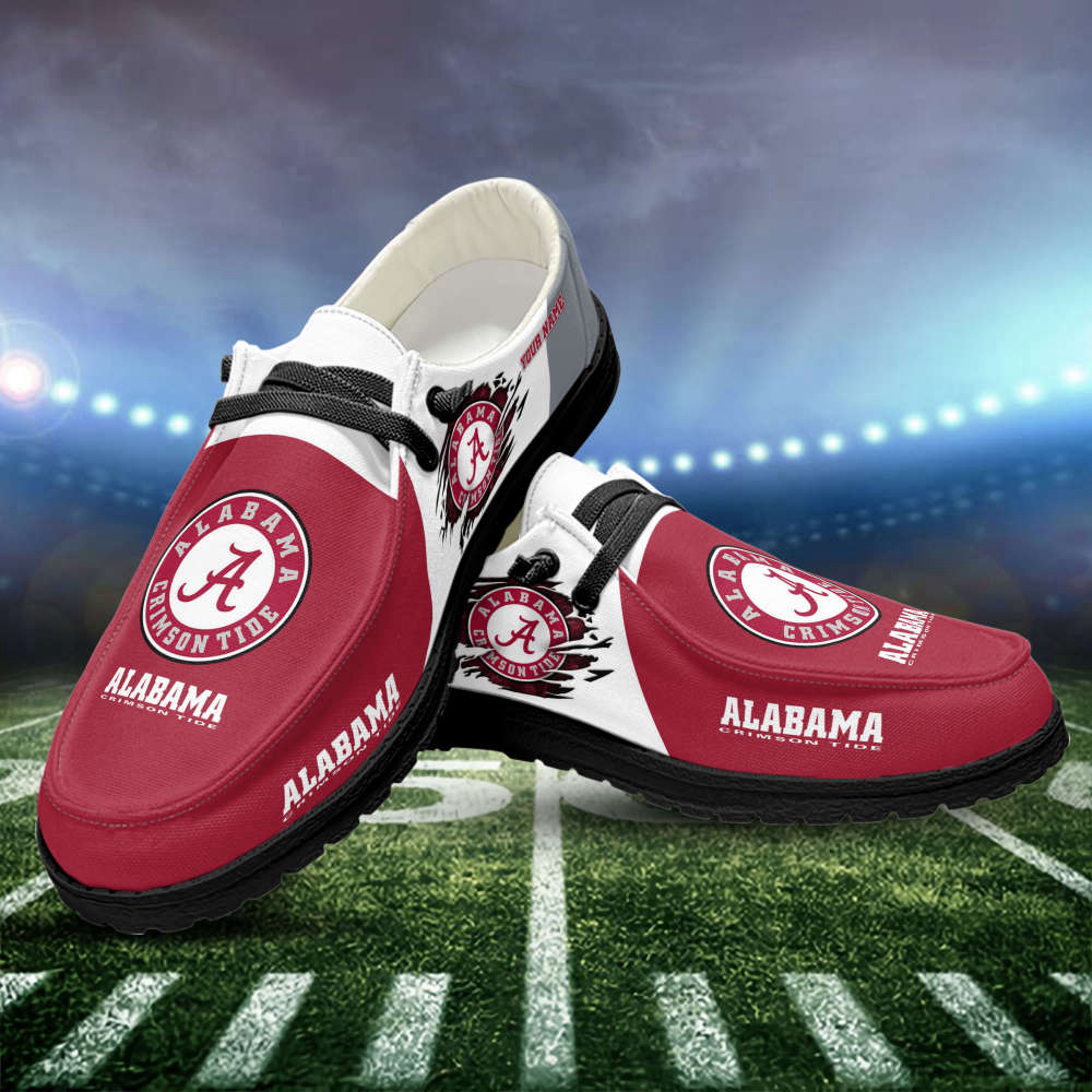 Alabama Crimson Tide NCAA Personalized Hey Dude Sports Shoes – Custom Name Design Perfect Gift For Fans
