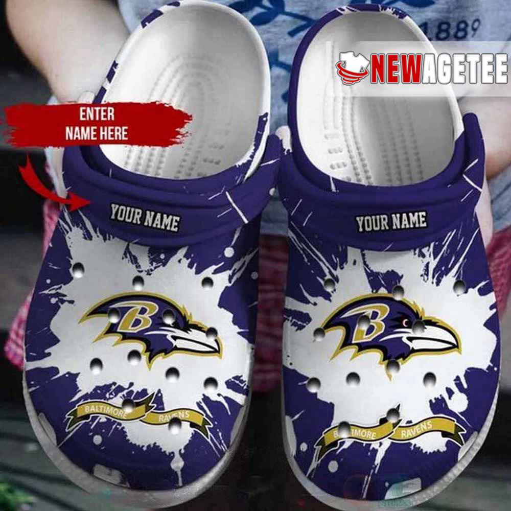 Nfl Baltimore Ravens Custom Name Crocs Clog