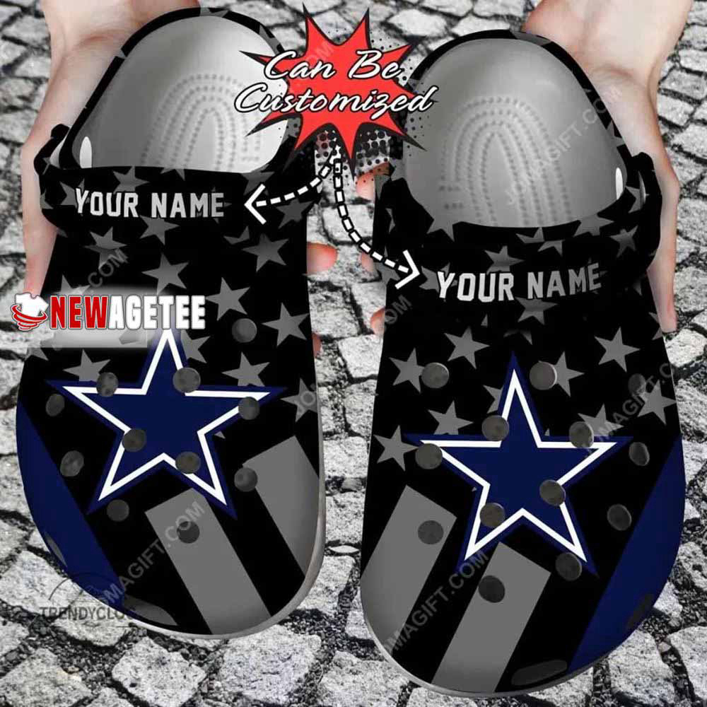 Nfl Dallas Cowboys Star Flag Custom Name Crocs Clog