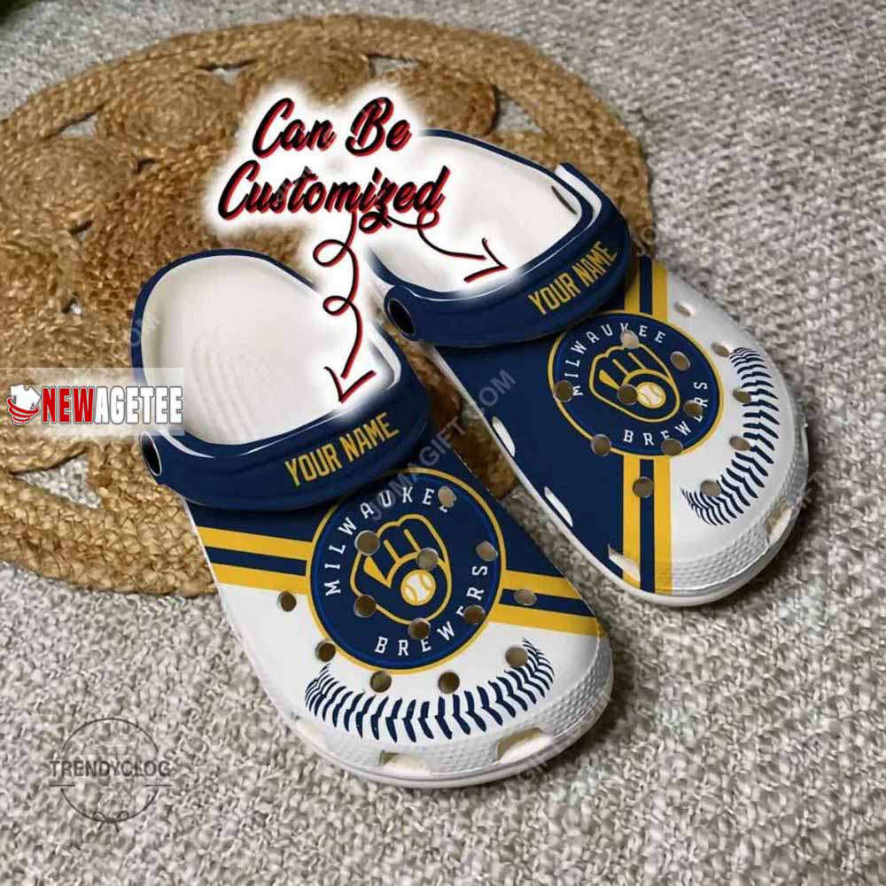 Mlb Milwaukee Brewers Baseball Custom Name Crocs Clog Fan Gift