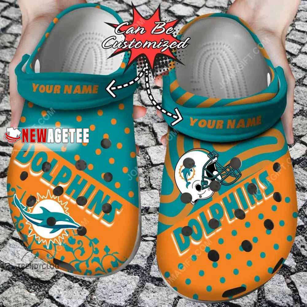 Nfl Miami Dolphins Custom Name Crocs Clog Fan Gift