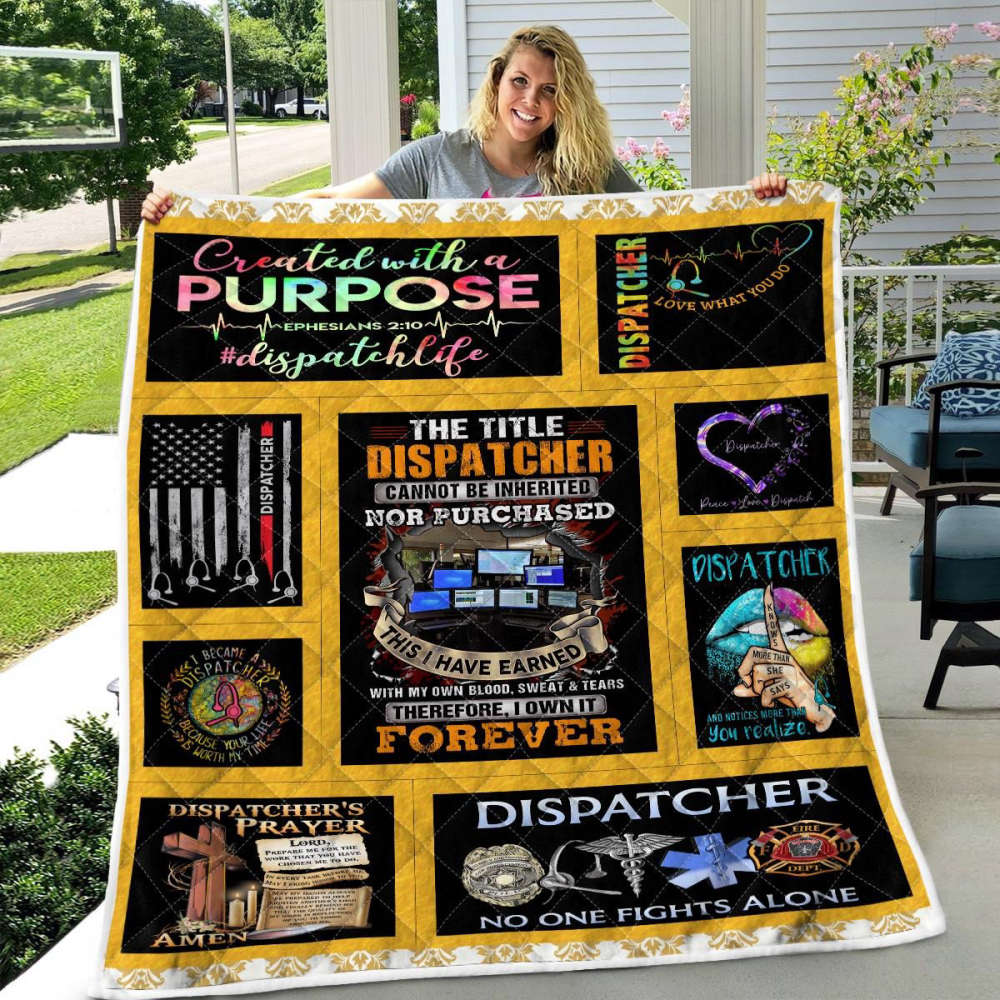 Awesome Dispatcher-Black-Dispatcher-Quilt Blanket-#161122BLANDEG1FDISPZ4QB Christmas Birthday Gift