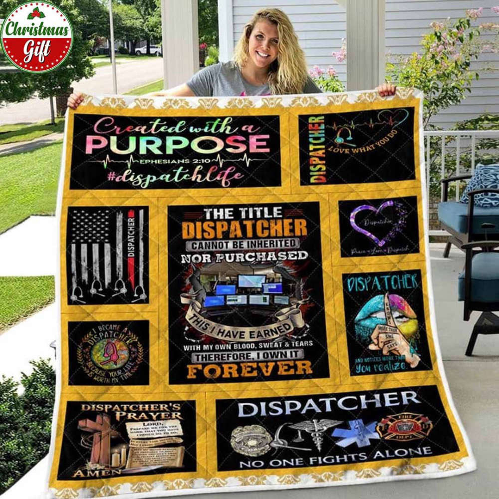 Awesome Dispatcher-Black-Dispatcher-Quilt Blanket-#161122BLANDEG1FDISPZ4QB Christmas Birthday Gift