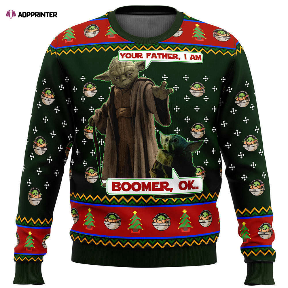 Baby Yoda Boomer Star Wars Ugly Christmas Sweaters