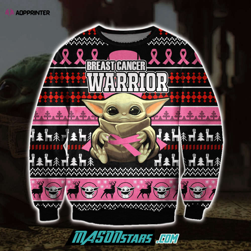 Baby Yoda With Cancer Ugly Christmas Sweater, All Over Print Sweatshirt