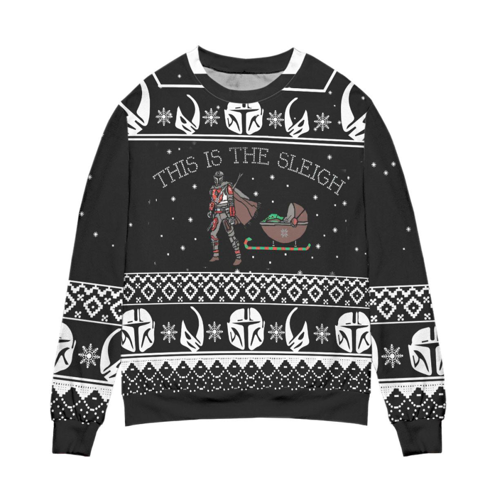 Boba Fett Baby Yoda Star Wars This Is The Sleigh Ugly Christmas Sweater – All Over Print 3D Sweater