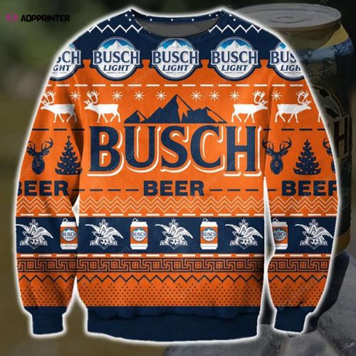 Busch Light Orange Ugly Sweater Christmas Apparel 2023 Gift