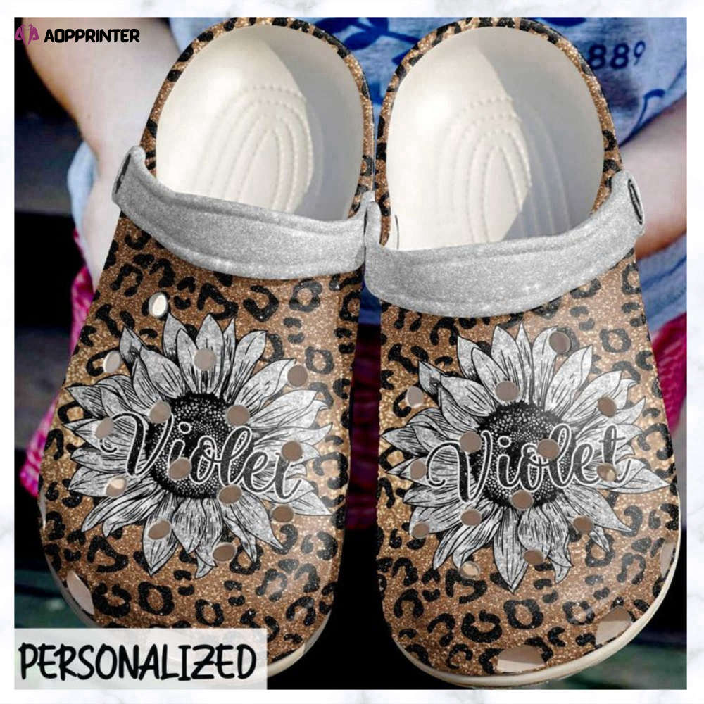 Cheetah Personalized Sunflower Crocs Crocband Clog