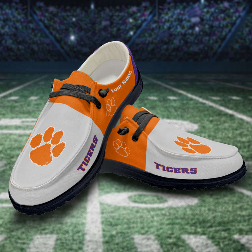Clemson Tigers NCAA Personalized Hey Dude Sports Shoes – Custom Name Design Perfect Gift For Fans
