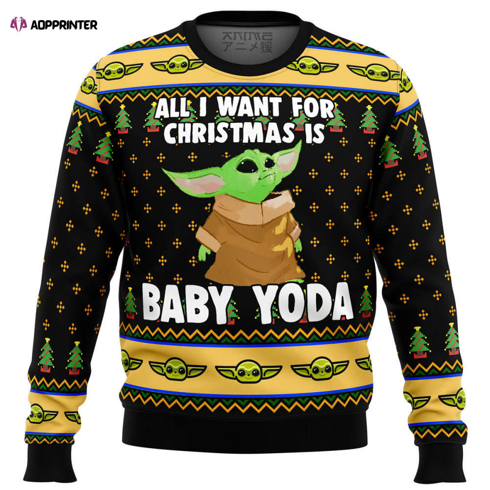 Funny Yoda Star Wars Ugly Christmas Sweater, Pew Pew Madafakas Christmas Ugly Sweater Over Print, Merry Christmas Ugly Sweatshirt Hoodie