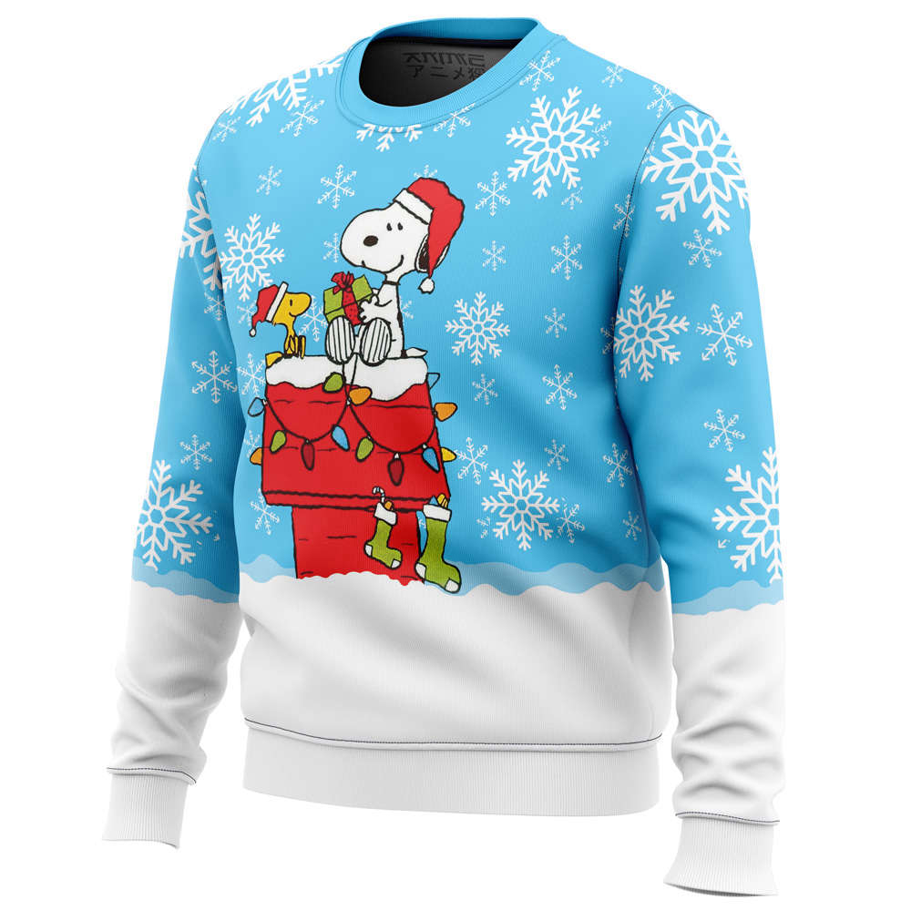 Comfimerch Snowy Christmas Snoopy Ugly Christmas Sweater