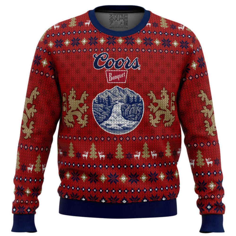 Coors Banquet Ugly Christmas Sweater by Comfimerch: Festive & Stylish Holiday Apparel