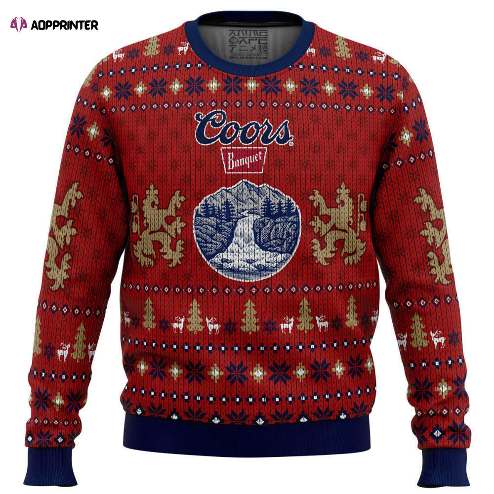 Coors Banquet Ugly Christmas Sweater by Comfimerch: Festive & Stylish Holiday Apparel