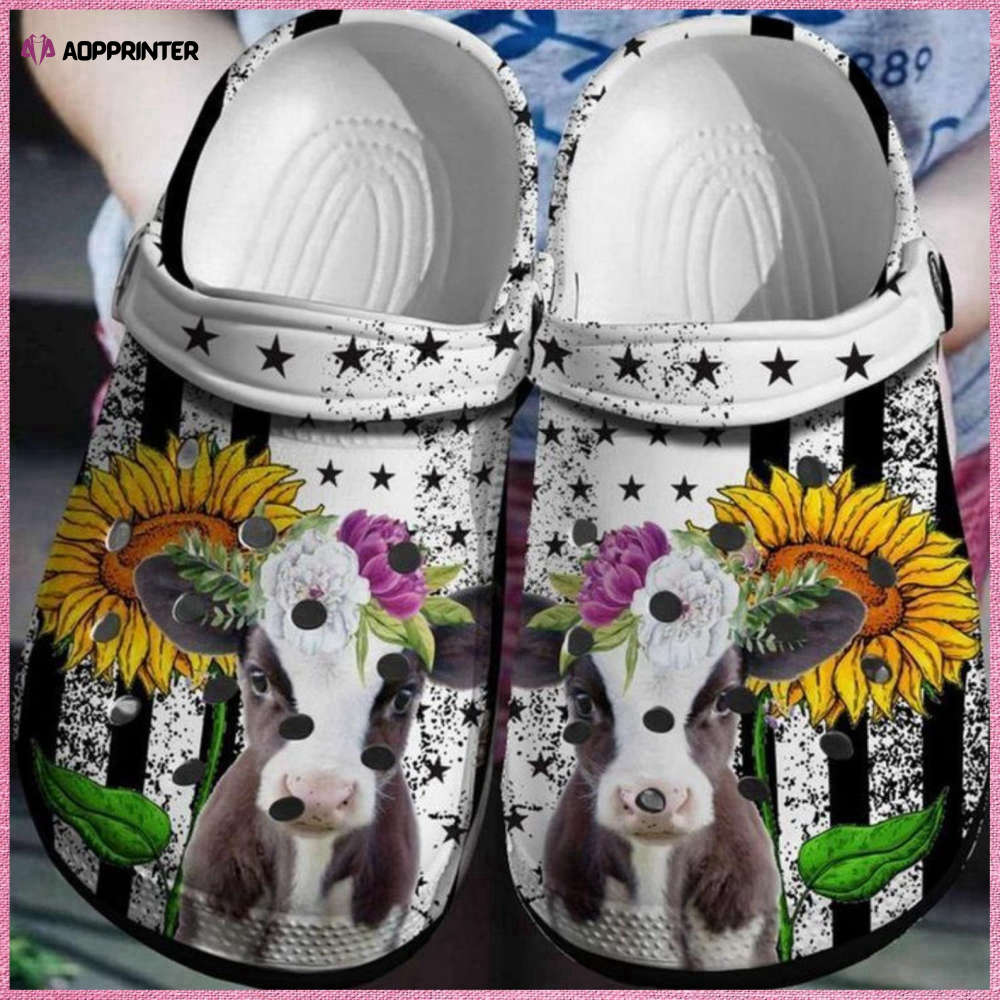 Cow Sunflower Crocs Crocband Clog