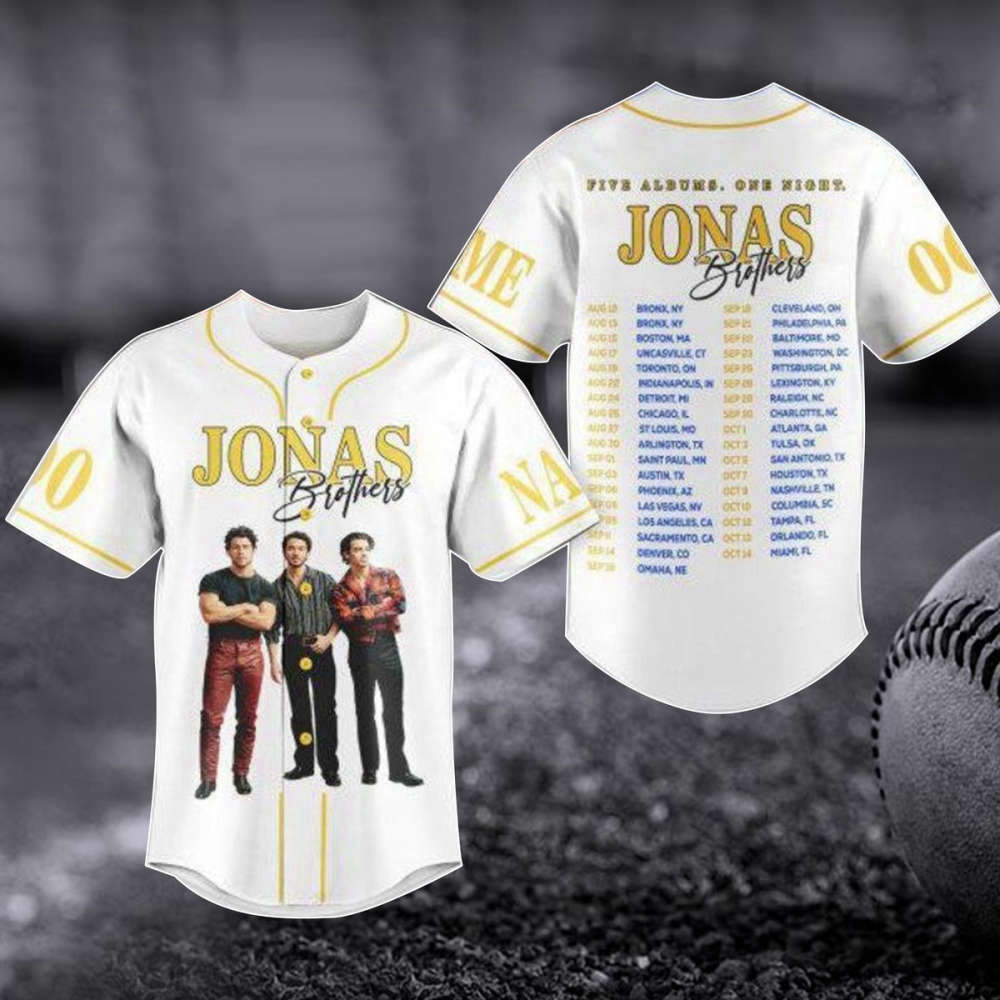 Personalized Jonas Brothers Baseball Jersey – Tour Shirt & Music Merch for Fans