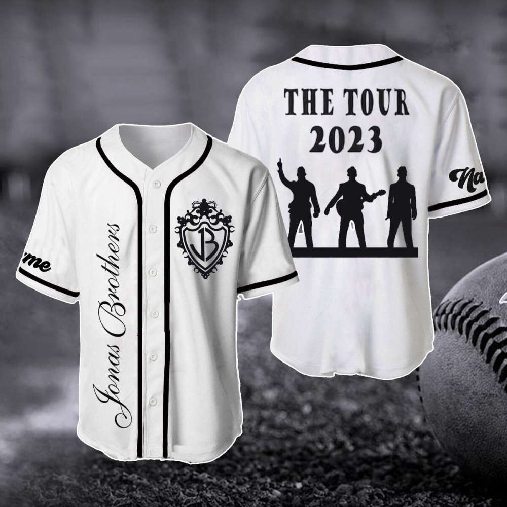 Customized Jonas Brothers Baseball Jersey – The Tour 2023 5 Album 1 Night Tour Pop Rock Band Shirt – Perfect Gift for Fans