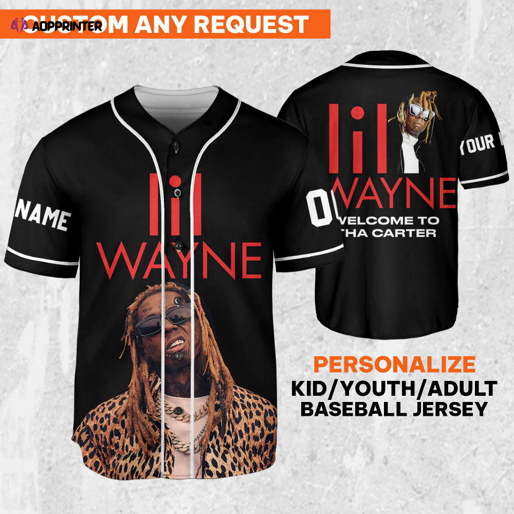 Custom Lil Wayne Welcome to Tha Carter Jersey: Black & Red Baseball Music Shirt