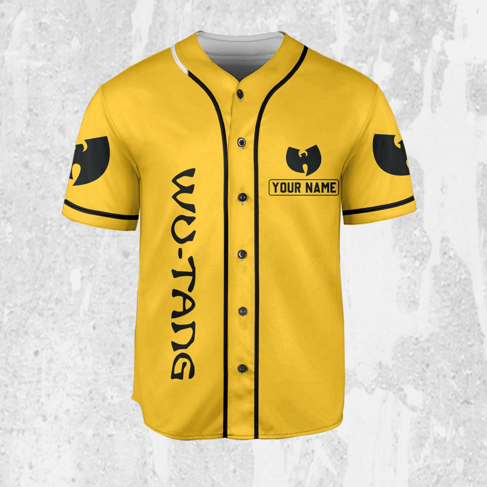Custom Wu-Tang Bee Illictit Yellow Jersey – Personalized Tang Baseball Shirt for Rock and Roll Fans