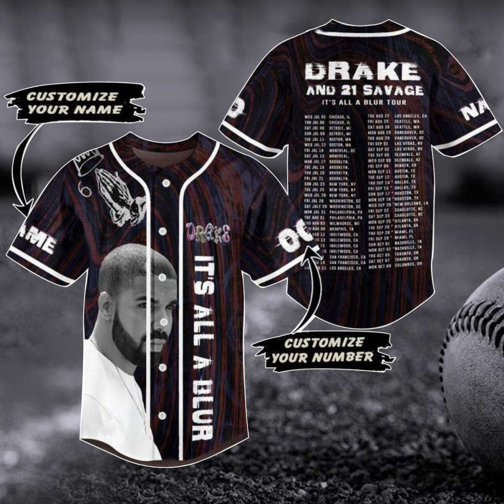 Customized Drake 21 Savage Baseball Jersey – 2023 Music Concert Merch Perfect Gift for Fans