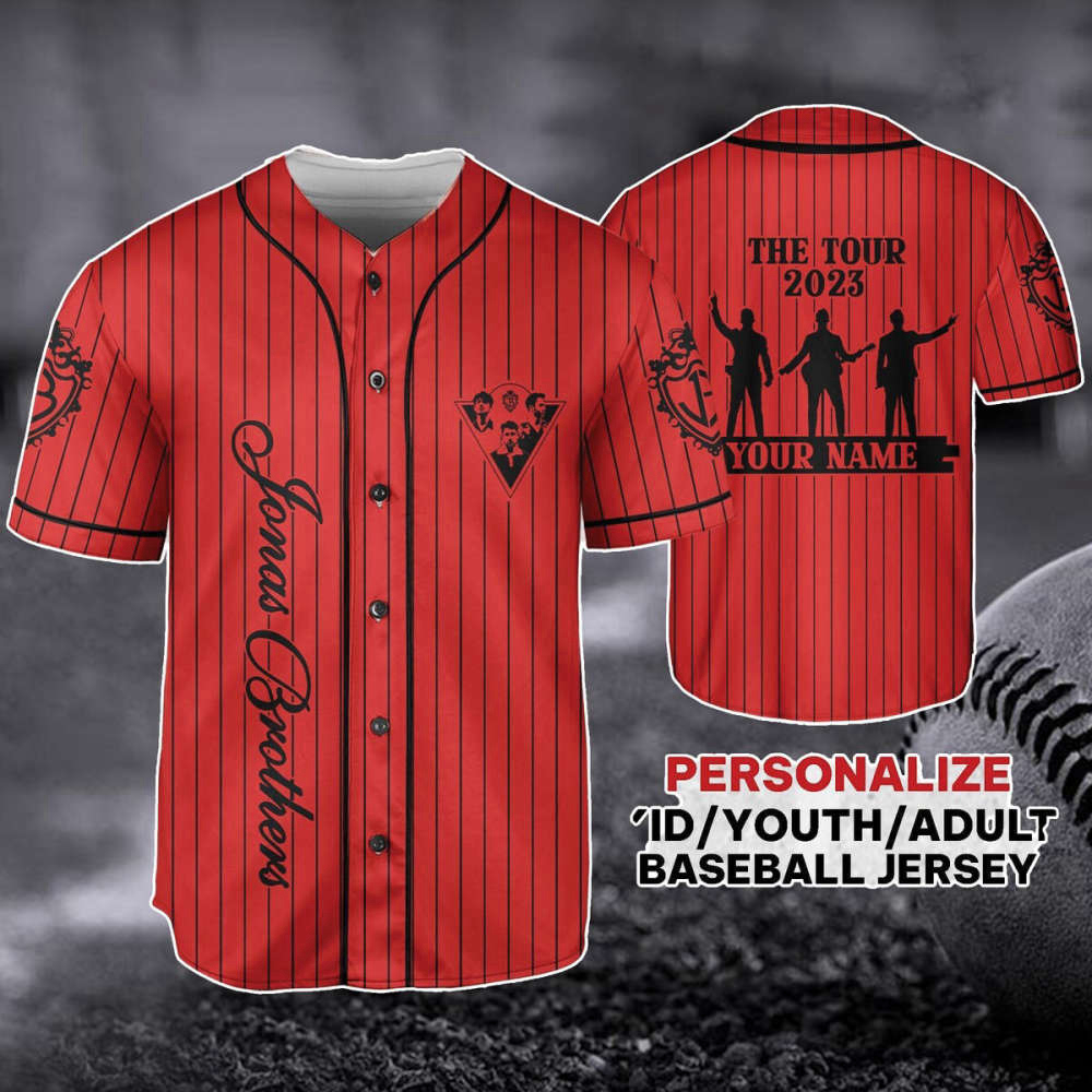 Customized Jonas Brothers Baseball Jersey – The Tour 2023 5 Album 1 Night Tour Pop Rock Band Shirt – Perfect Gift for Fans