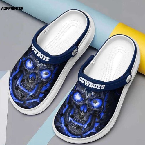 Dallas Cowboys Blue Skull Crocs, Gift For Fan