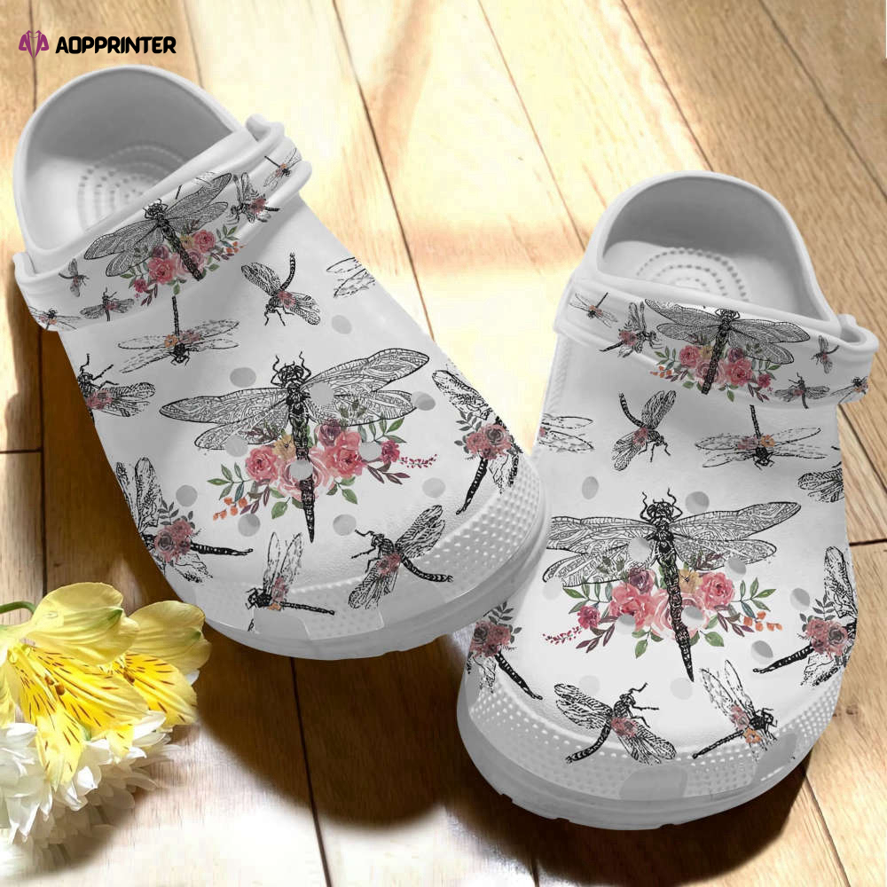 Dragonfly Clog Whitesole Floral Dragonfly Crocs Crocband Clog