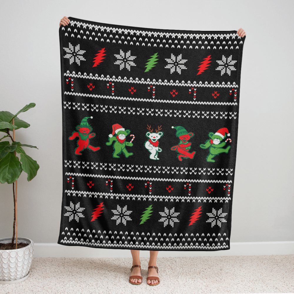 GD Jingle Bears Christmas Fleece Blanket – Quilt Christmas Birthday Gift