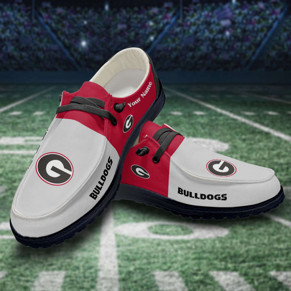 Georgia Bulldogs NCAA Personalized Hey Dude Sports Shoes – Custom Name Design Perfect Gift For Fans