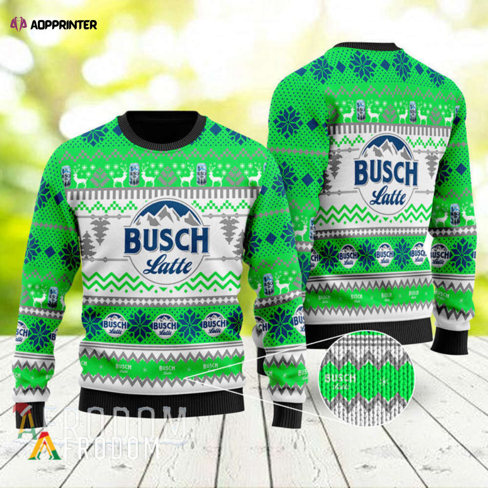 Get Festive with Busch Latte Ugly Christmas Sweater – Perfect Christmas Gift 2023!