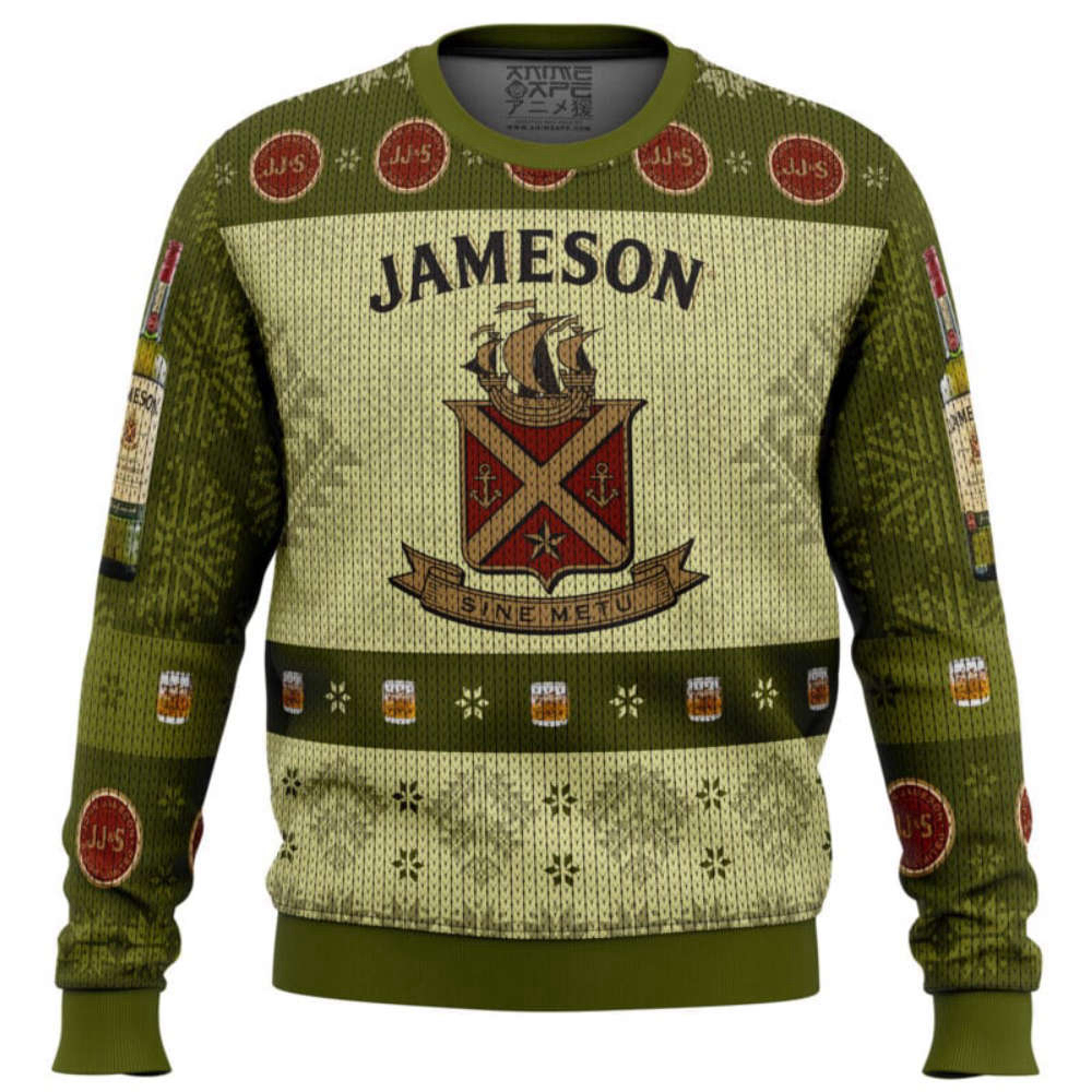 Get Festive with Comfimerch s Jameson Irish Whiskey Ugly Christmas Sweater!