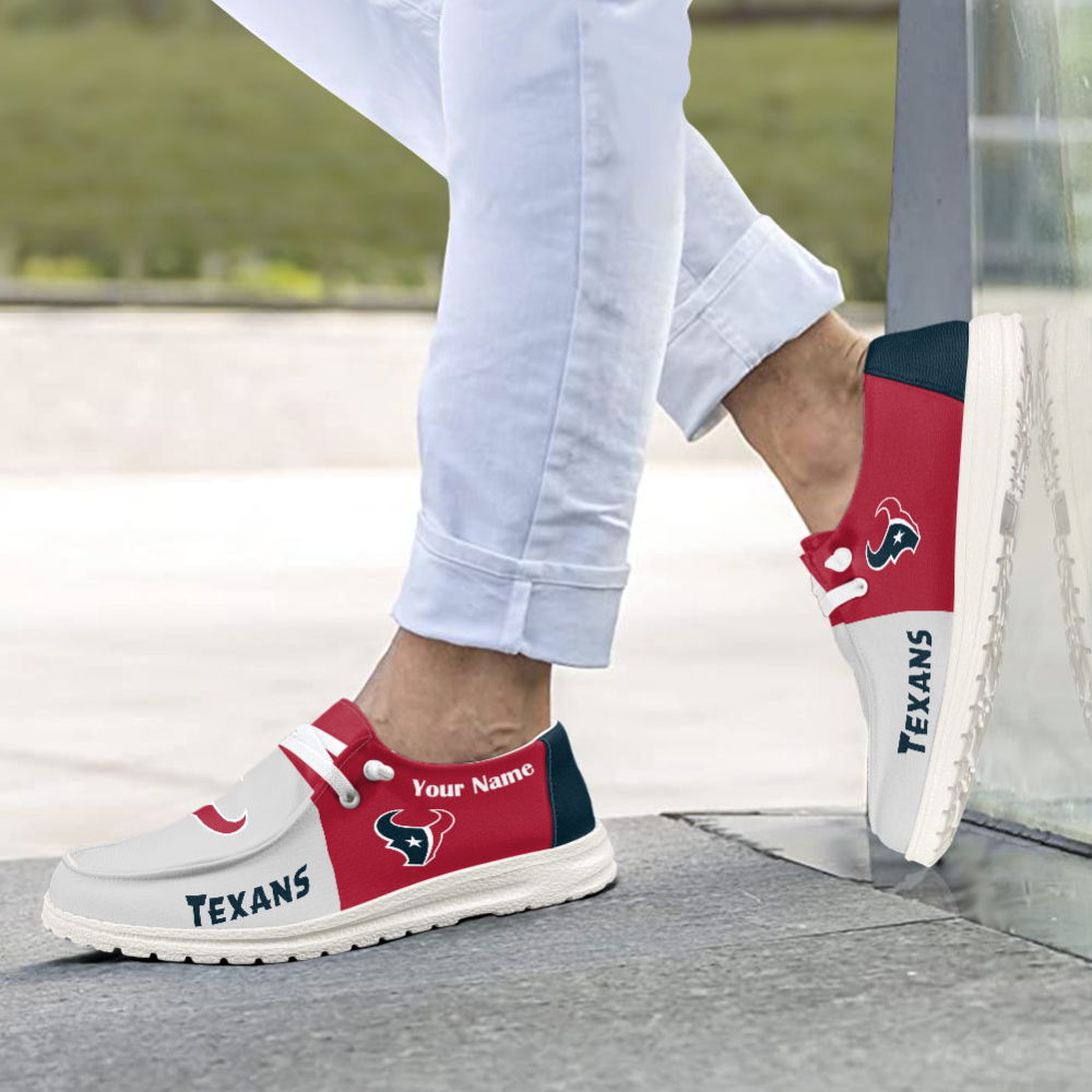 Houston Texans NFL Personalized Hey Dude Sports Shoes – Custom Name Design Perfect Gift