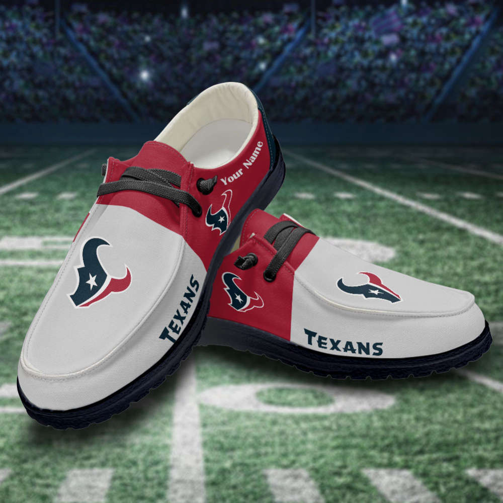 Houston Texans NFL Personalized Hey Dude Sports Shoes – Custom Name Design Perfect Gift