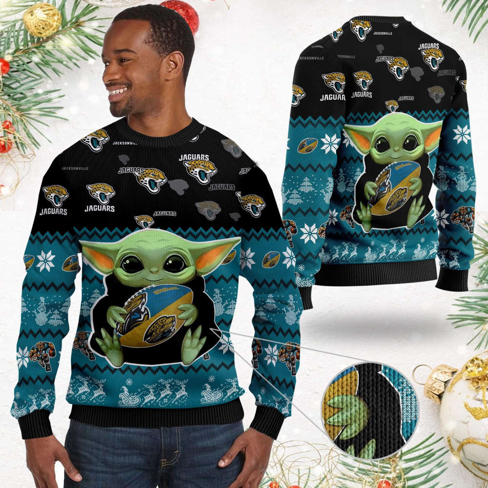 Jacksonville Jaguars Baby Yoda Shirt For American Football Fans Ugly Christmas Sweater