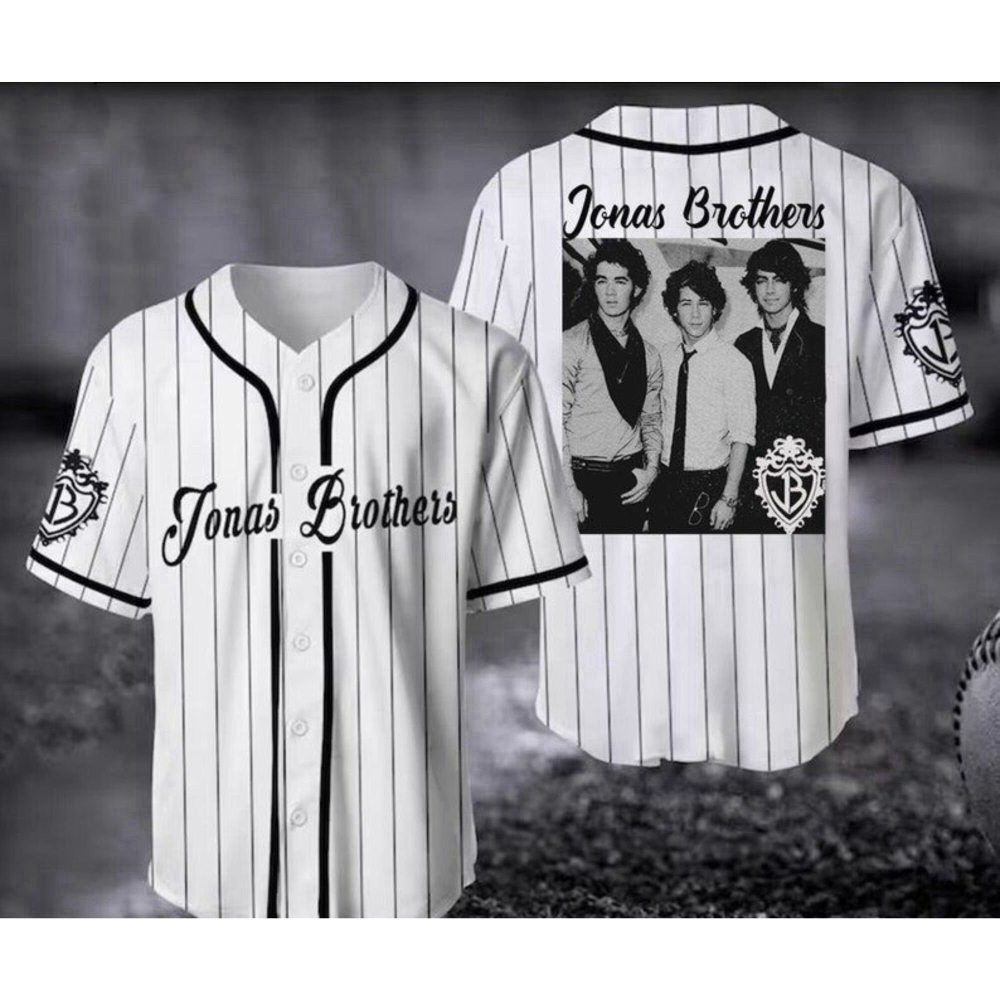 Jonas Brothers 5 Album 1 Night Concert Baseball Jersey – The Tour 2023 Merch & Rock Band Gift