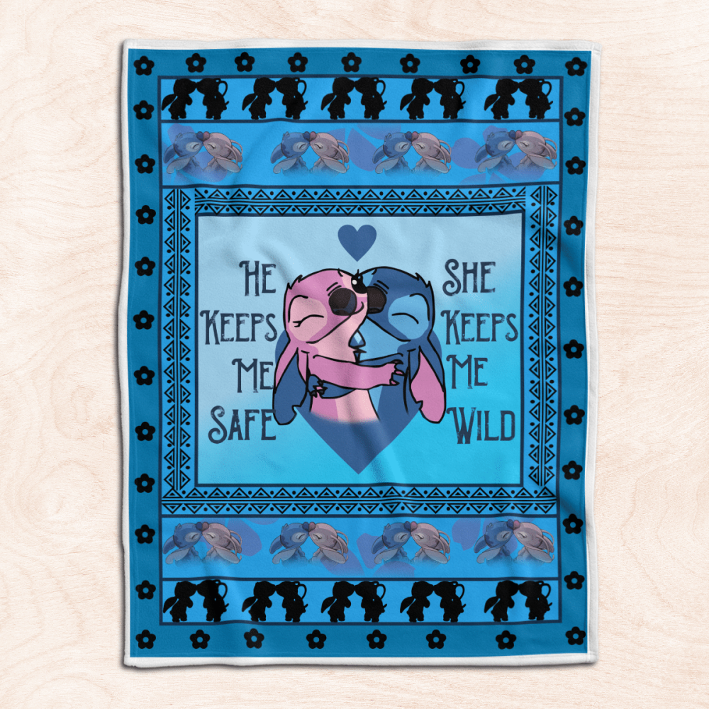 Keeps Me Safe Keeps Me Wild Fleece Blanket – Quilt Christmas Birthday Gift