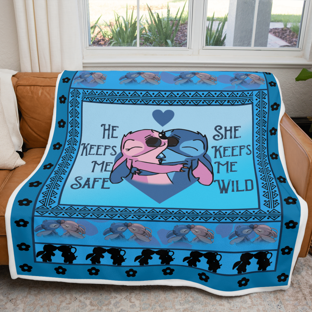 Keeps Me Safe Keeps Me Wild Fleece Blanket – Quilt Christmas Birthday Gift