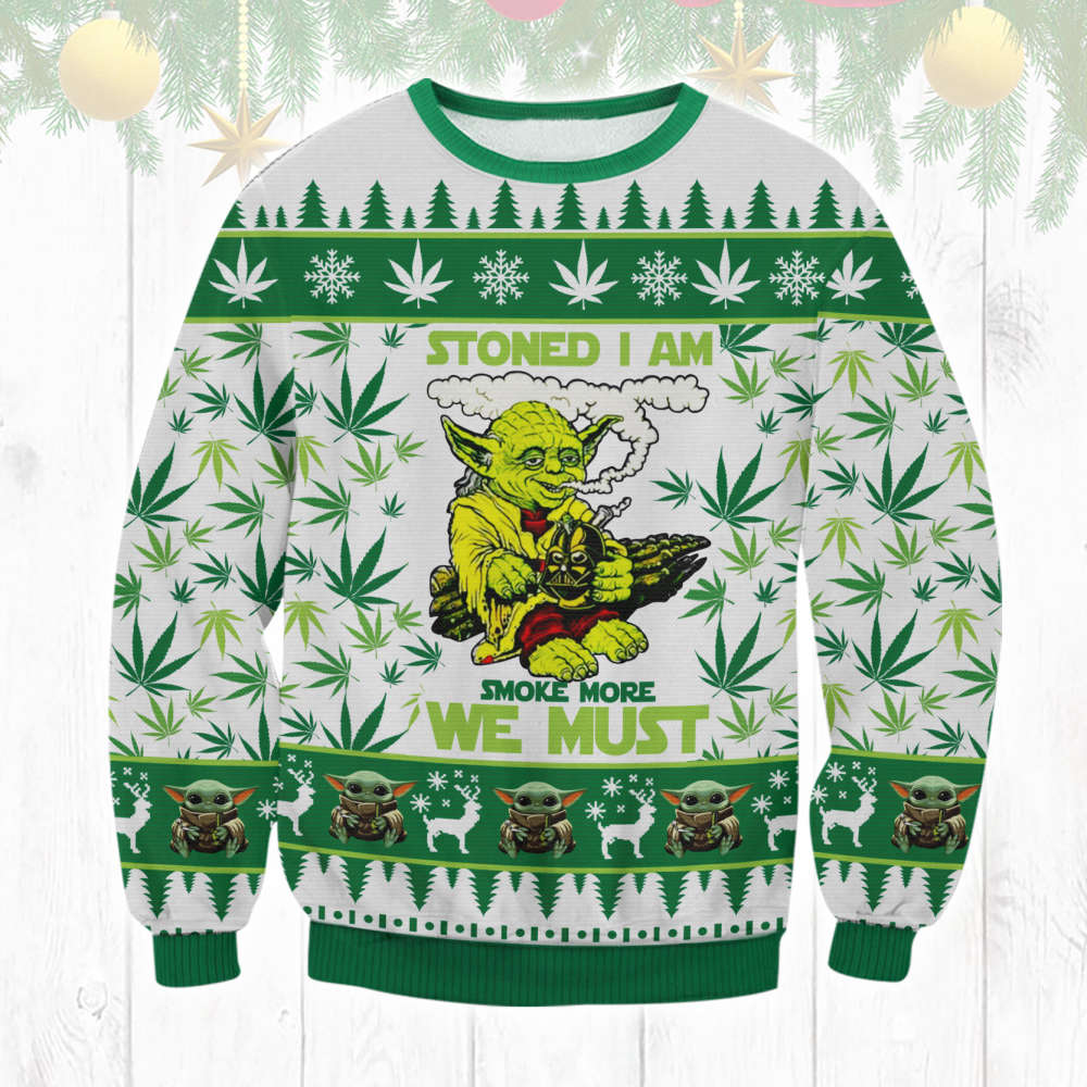 Marijuana Yoda Ugly Sweater  Christmas Gift