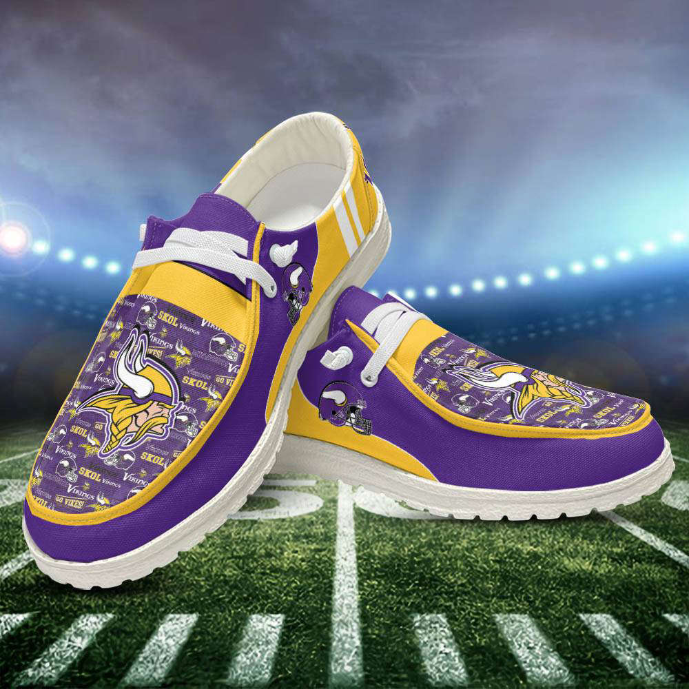 Minnesota Vikings NFL Personalized Hey Dude Sports Shoes – Custom Name Design Perfect Gift