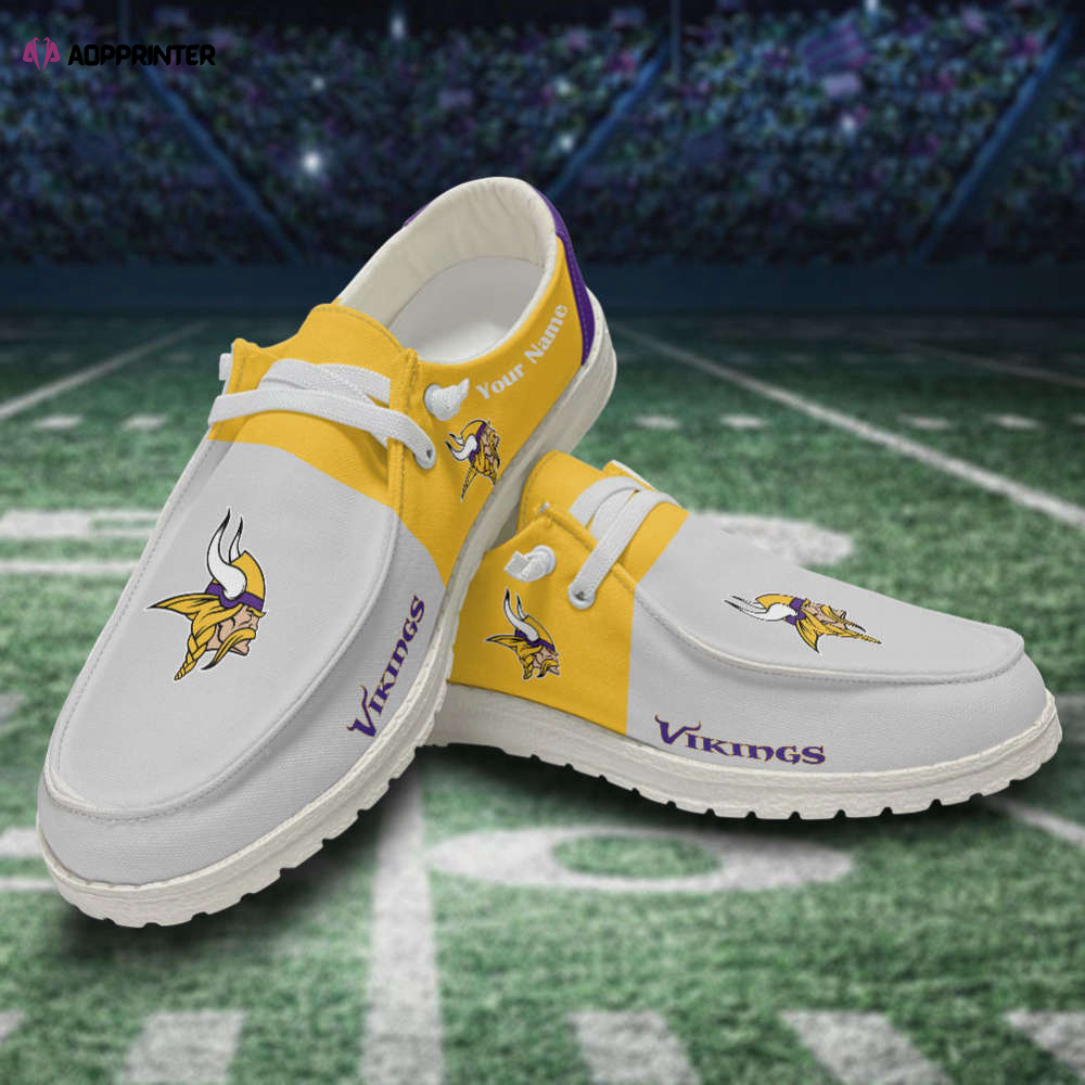 Minnesota Vikings NFL Personalized Hey Dude Sports Shoes – Custom Name Design Perfect Gift