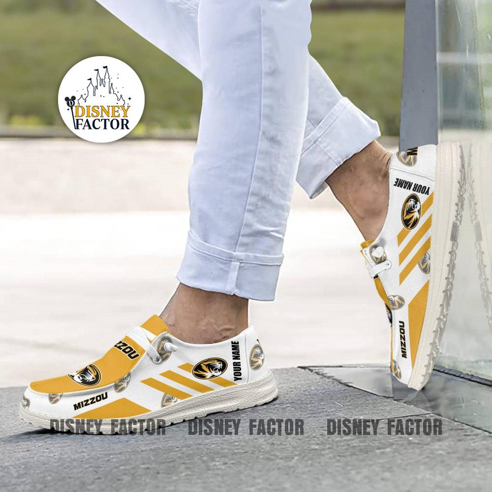 Missouri Tigers NCAA Personalized Hey Dude Sports Shoes – Custom Name Design Perfect Gift