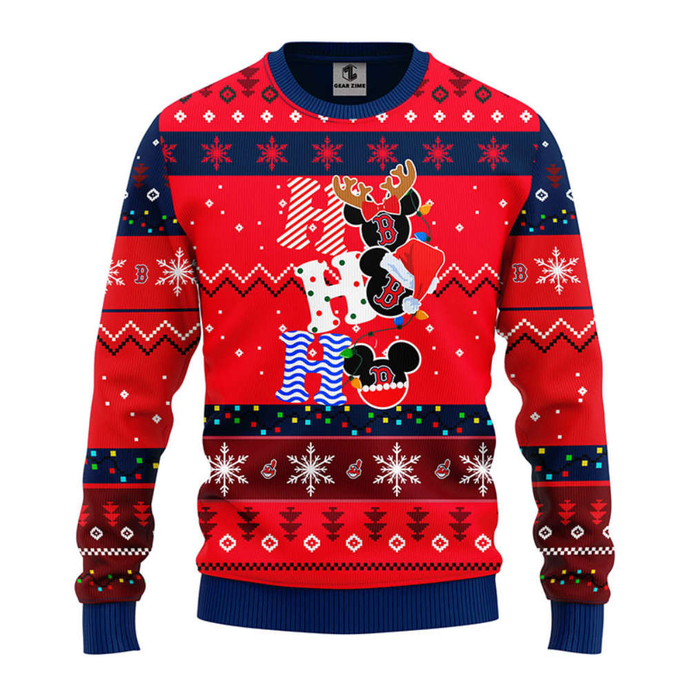 MLB Atlanta Braves HoHoHo Mickey Christmas Ugly Sweater -Noen Christmas Gift