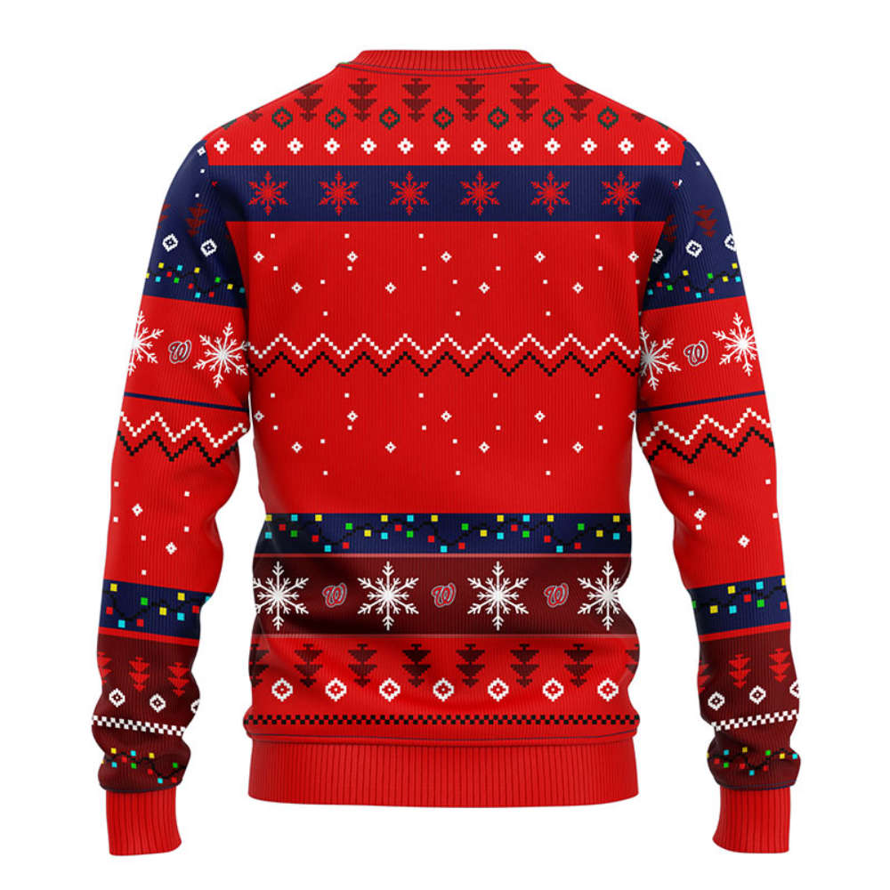 MLB Washington Nationals HoHoHo Mickey Christmas Ugly Sweater -Neon GIft