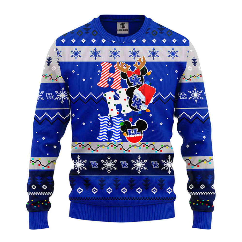 NCAA Kentucky Wildcats HoHoHo Mickey Christmas Ugly Sweater -Neon GIft