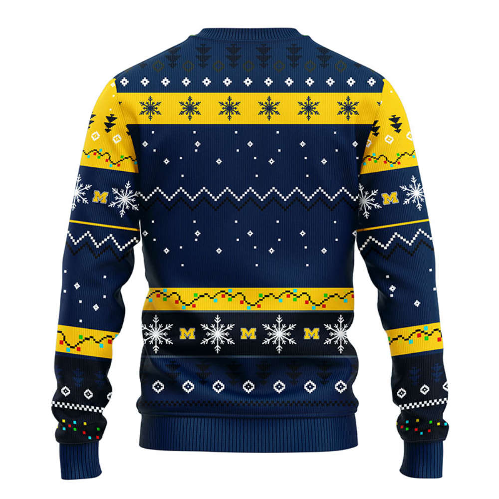 NCAA Michigan Wolverines HoHoHo Mickey Christmas Ugly Sweater -Neon GIft