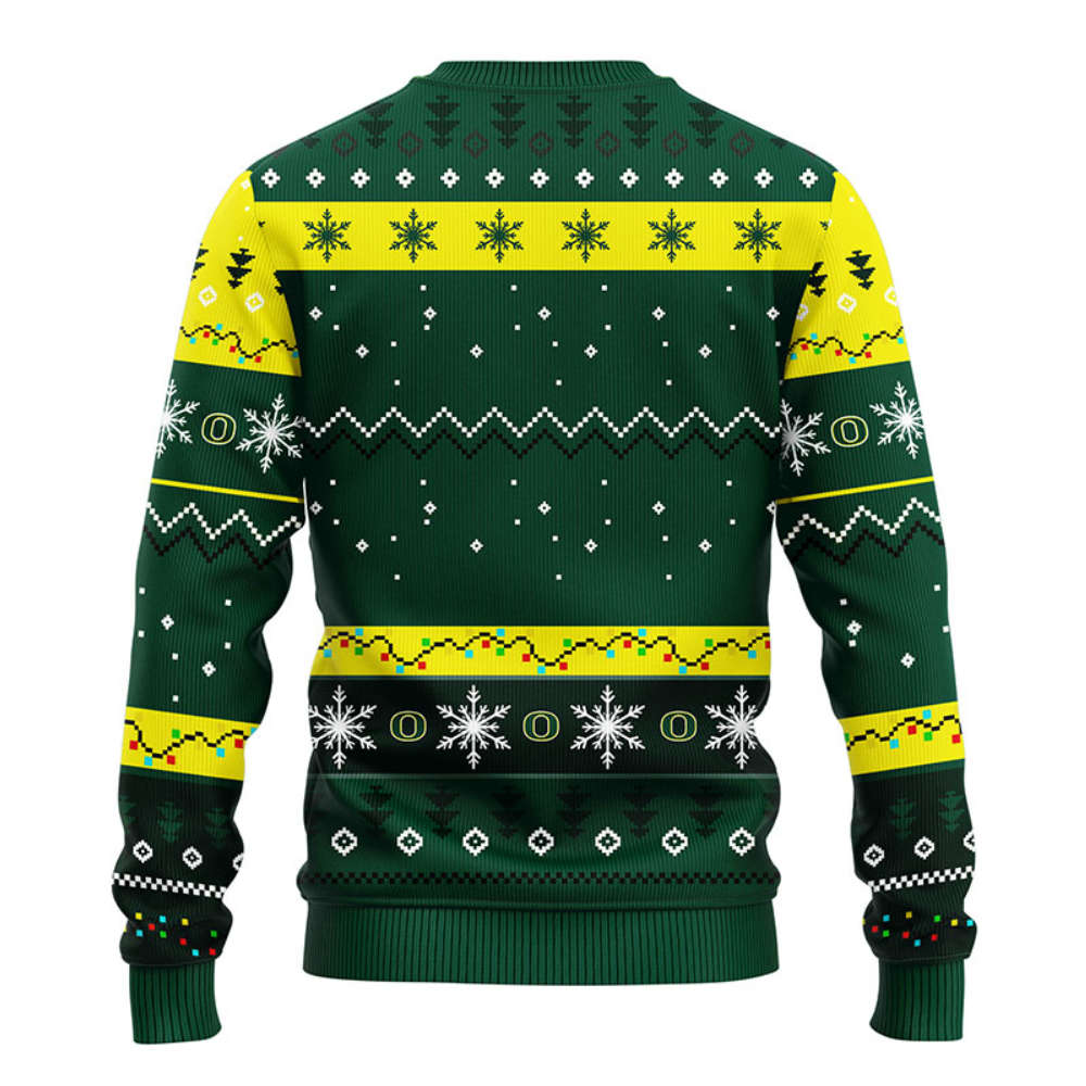 NCAA Oregon Ducks HoHoHo Mickey Christmas Ugly Sweater -Neon GIft