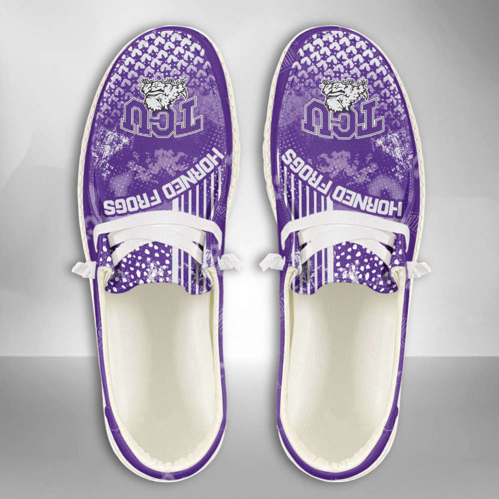 NCAA TCU Horned Frogs Custom Name Hey Dude Shoes Fan Gift