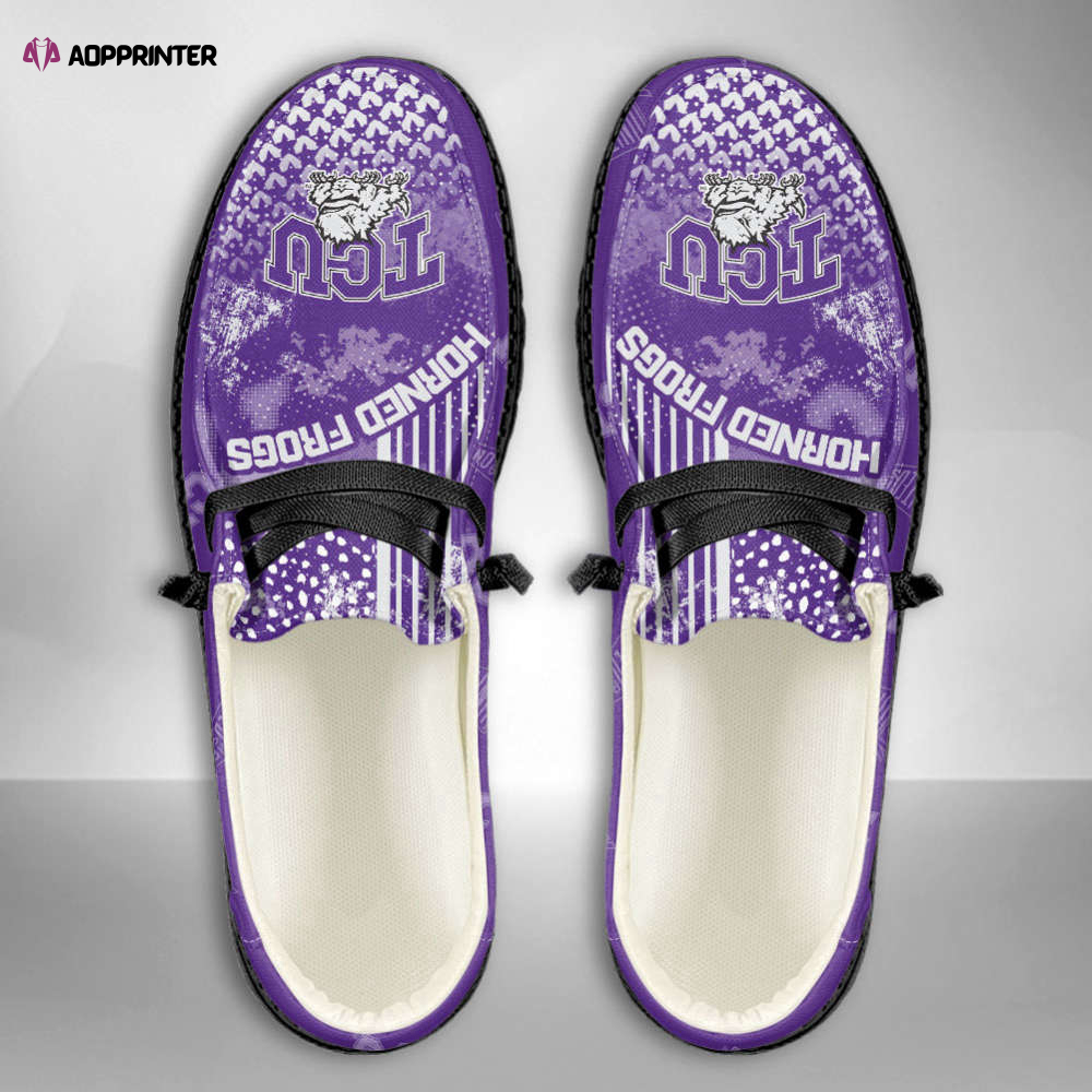 NCAA TCU Horned Frogs Custom Name Hey Dude Shoes Fan Gift