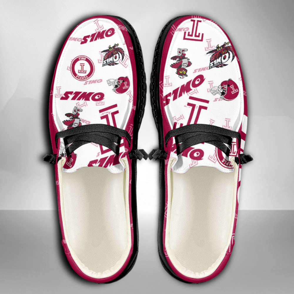 NCAA Temple Owls Custom Name Hey Dude Shoes Fan Gift